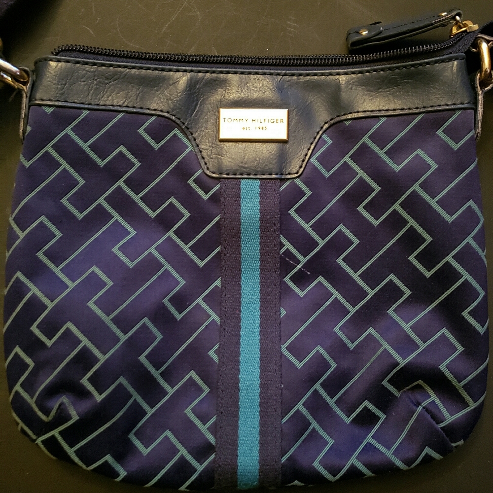 Tommy Blue stripe cross body